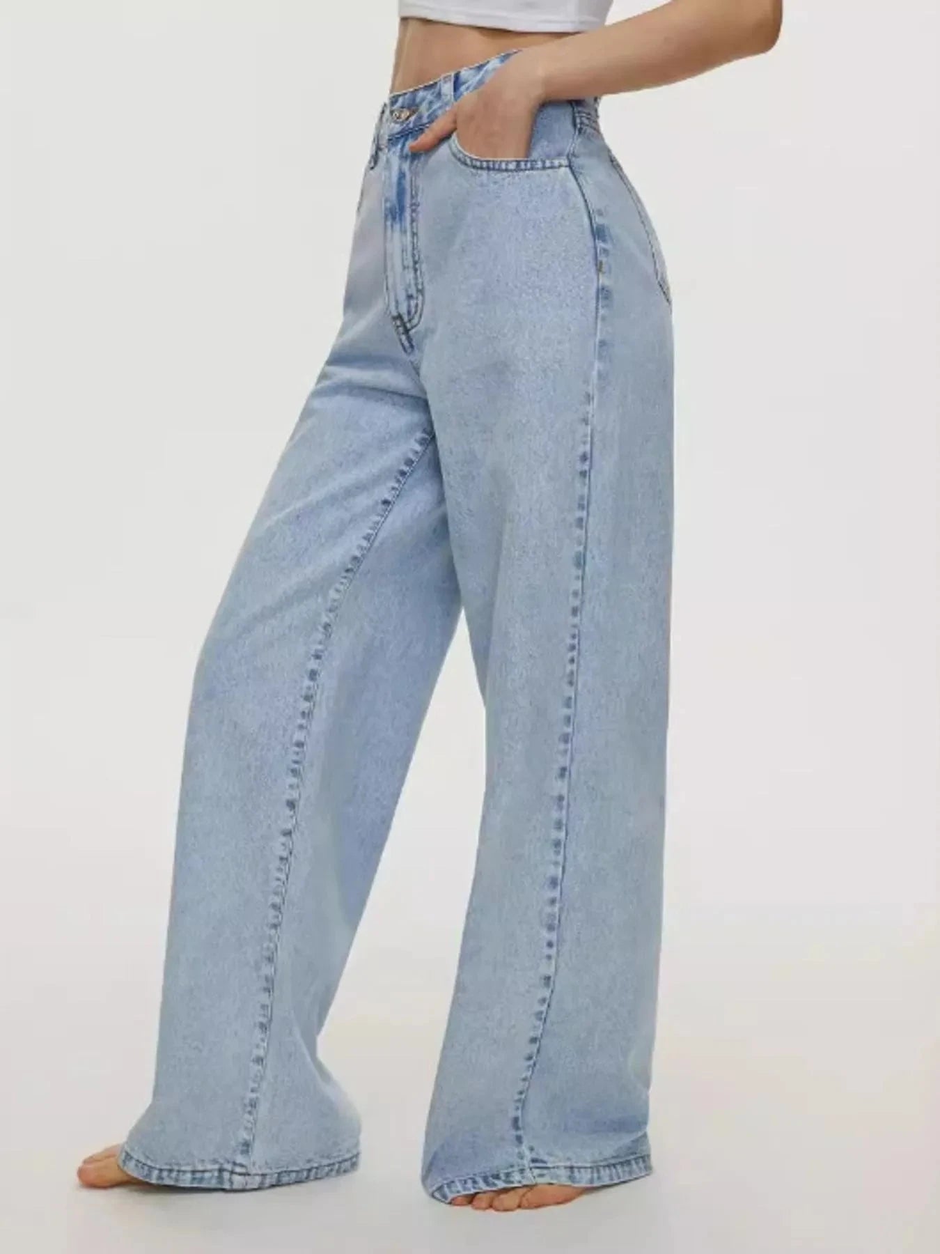High-Waisted Wide Leg Jeans