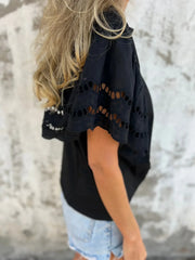 Hollow Out Sleeve Casual Blouse