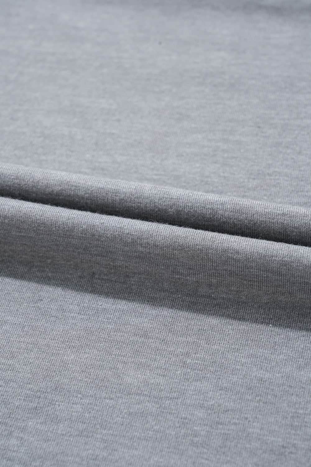 HOPPY Chenille Patch Round Neck Short Sleeve T-Shirt