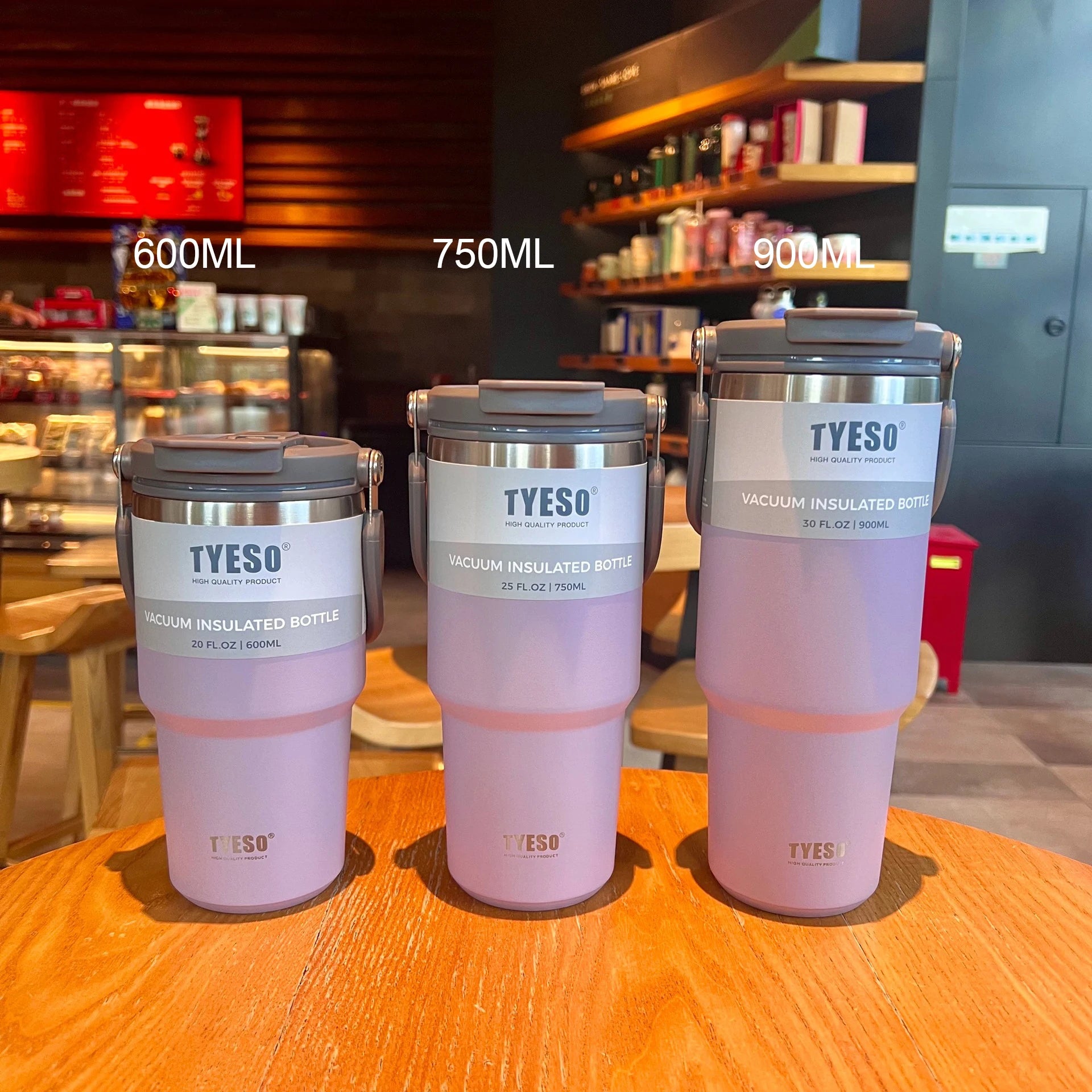 Insulated stainless steel thermos: travel mug for hot and cold drinks Purple-1pcs / 600ML
