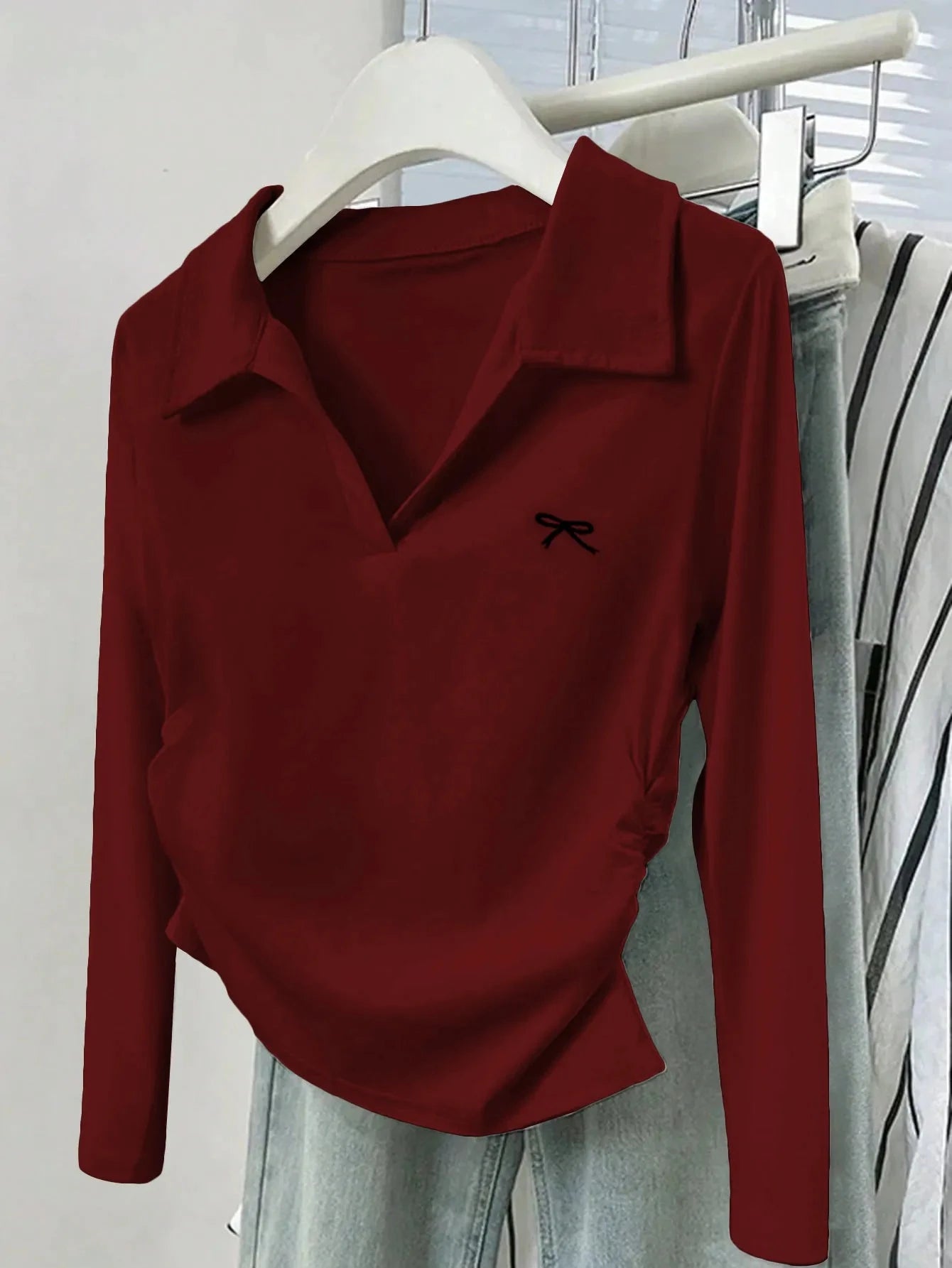 Johnny Collar Long Sleeve T-Shirt