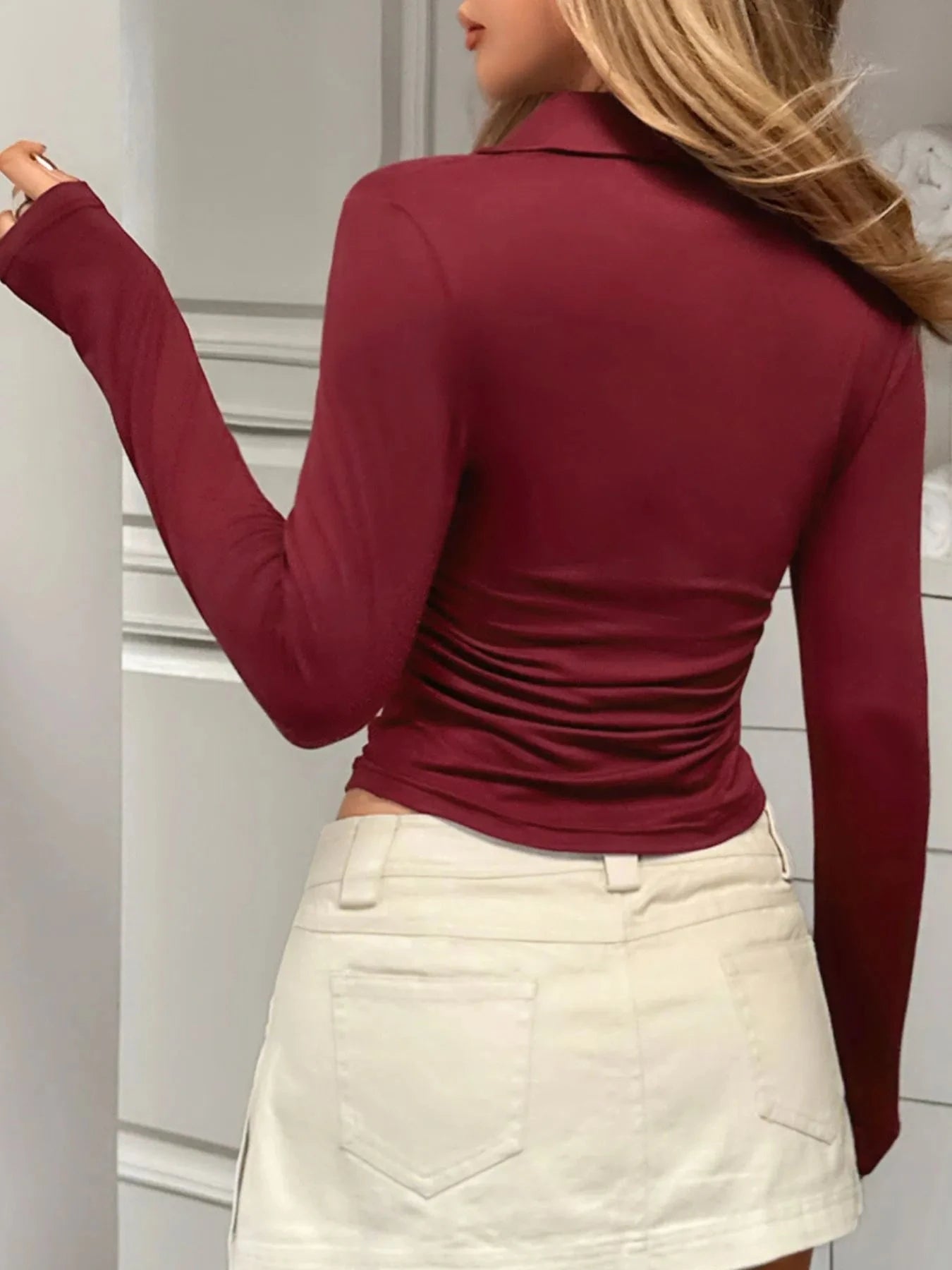 Johnny Collar Long Sleeve T-Shirt