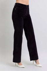 Judy Blue Full Size High Waist Corduroy Trouser Wide Plus Size