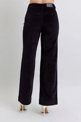 Judy Blue Full Size High Waist Corduroy Trouser Wide Plus Size