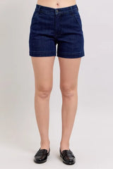 Judy Blue Full Size High Waist Denim Shorts Plus Size DK / S