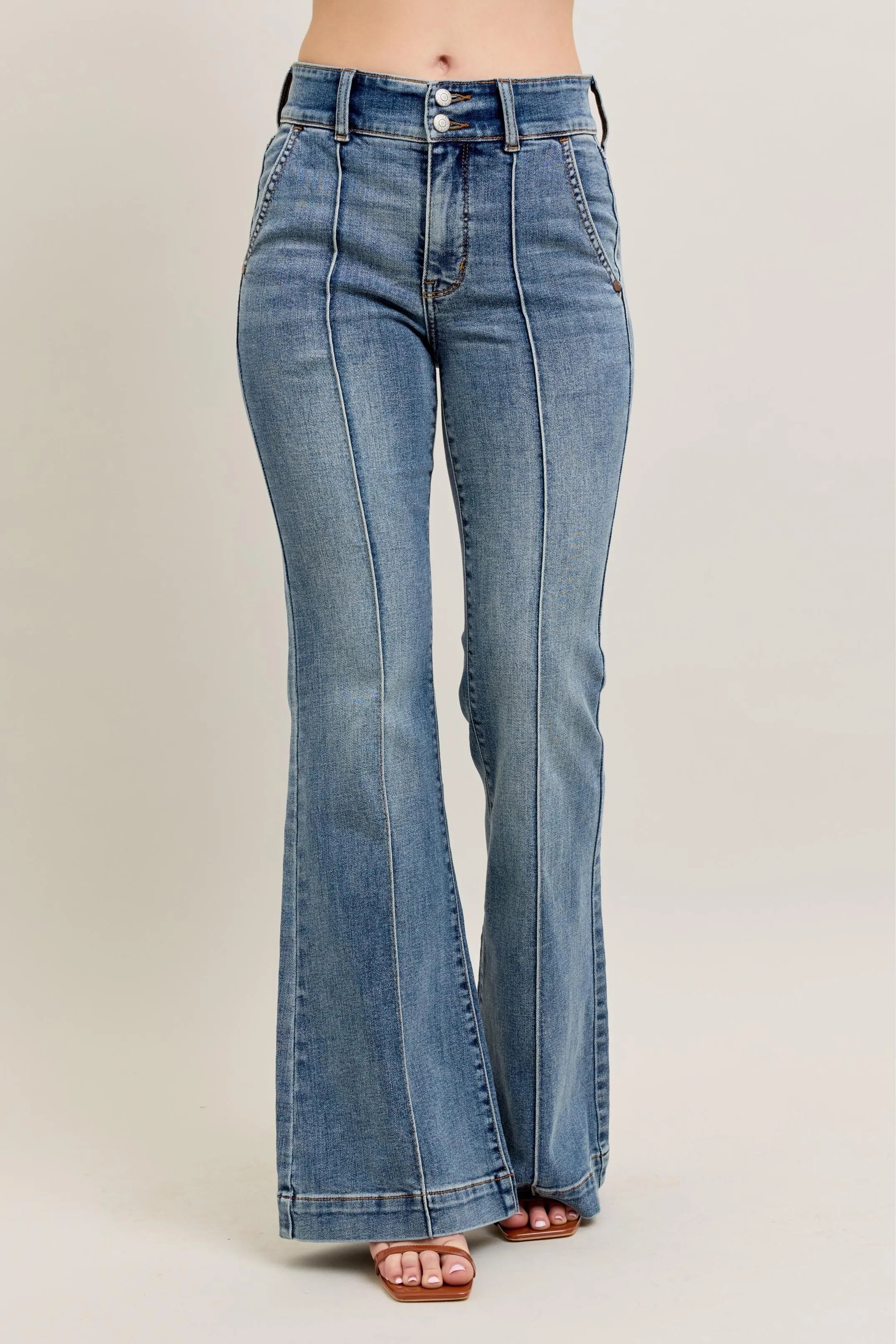 Judy Blue Full Size High-Waist Flare Denim Jeans with Front Seam Detail Plus Size MD / 0(24)