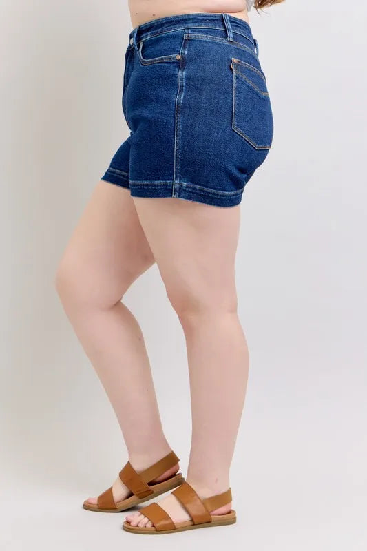 Judy Blue Full Size High Waist Tummy Control Denim Shorts Plus Size
