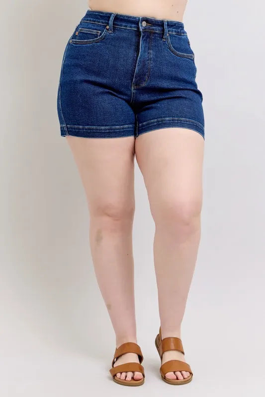 Judy Blue Full Size High Waist Tummy Control Denim Shorts Plus Size
