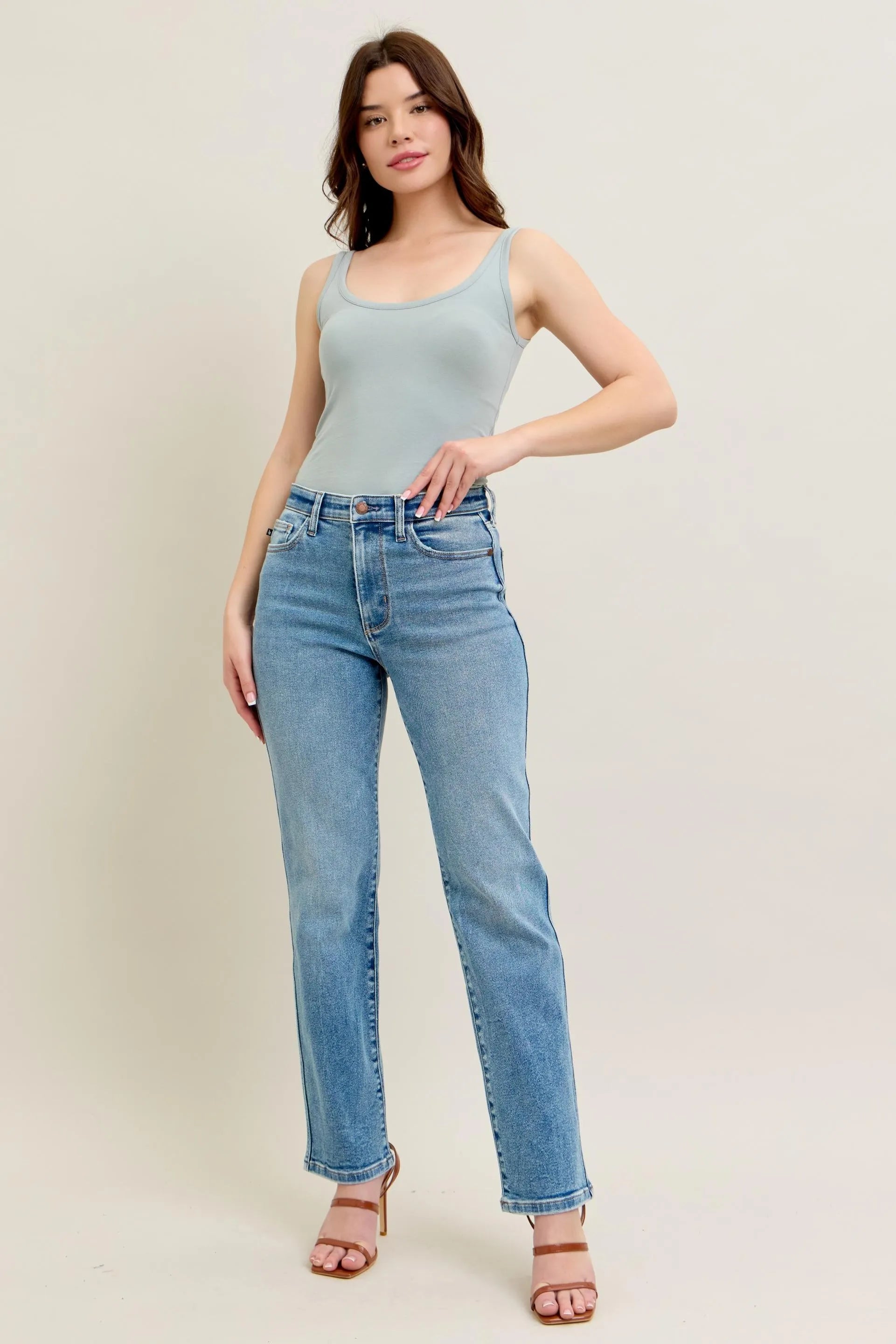 Judy Blue Full Size Hw Vintage Straight Jeans Plus Size