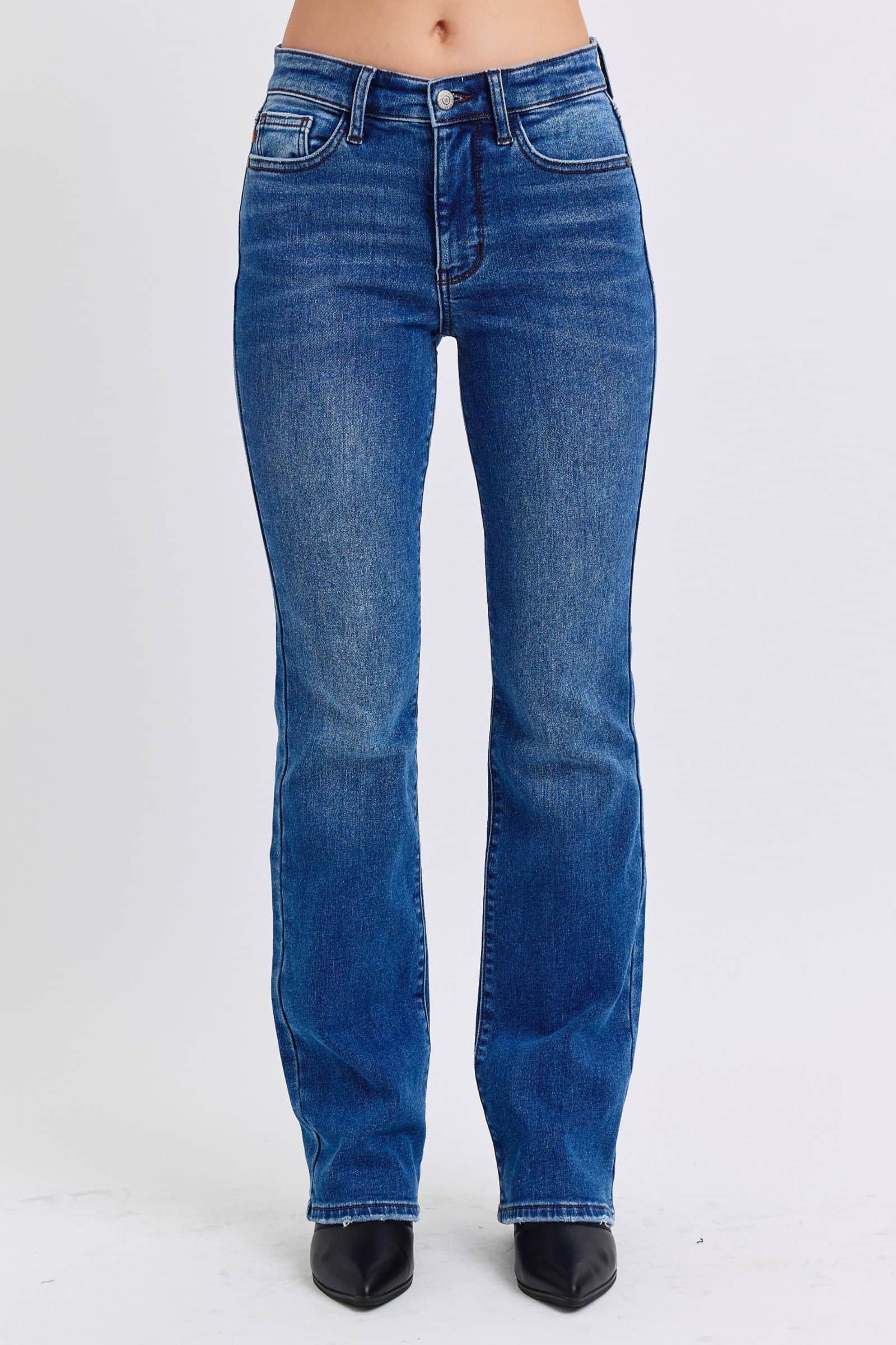 Judy Blue Full Size Run Mid-Rise Bootcut Jeans with Thermal Lining Dark / 0(24)