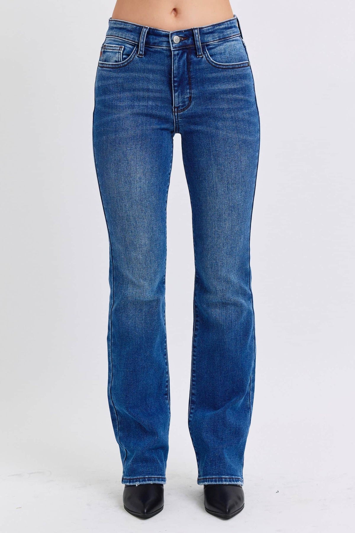 Judy Blue Full Size Run Mid-Rise Bootcut Jeans with Thermal Lining Dark / 0(24)