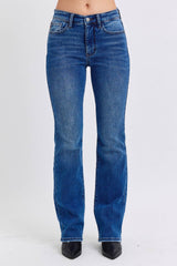 Judy Blue Full Size Run Mid-Rise Bootcut Jeans with Thermal Lining Dark / 0(24)
