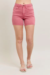 Judy Blue Pink Back Pkt Embroidery Shorts