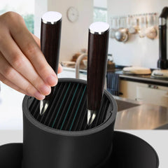 Kitchen cutlery storage with shelf: multi-purpose knife holder for utensils