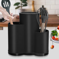 Kitchen cutlery storage with shelf: multi-purpose knife holder for utensils