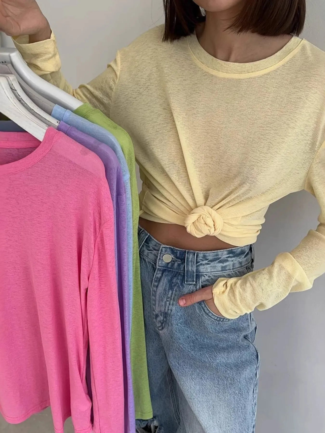 Knotted Long Sleeve T-Shirt