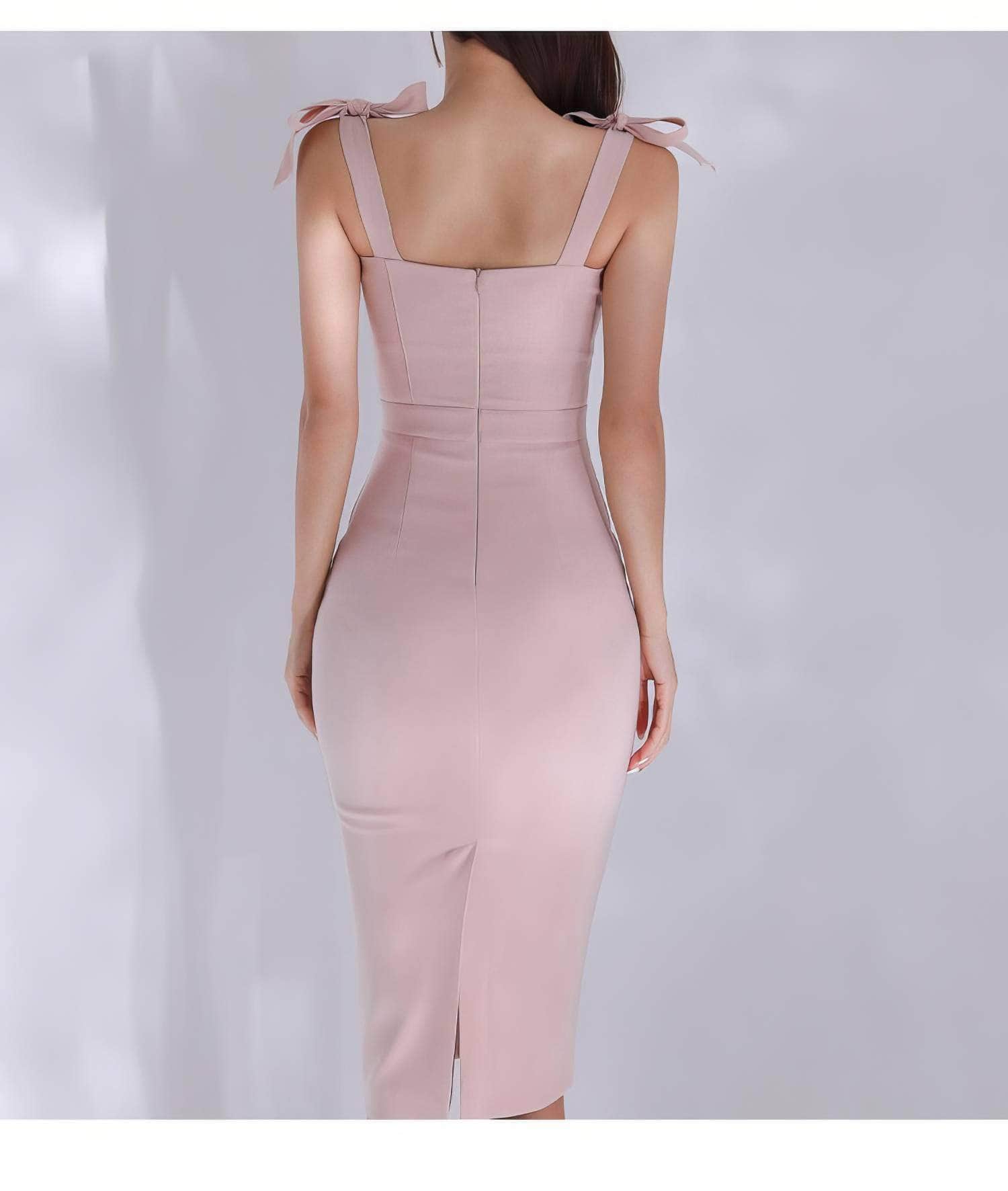 Knotted Shoulders Bustier Bodycon Dress