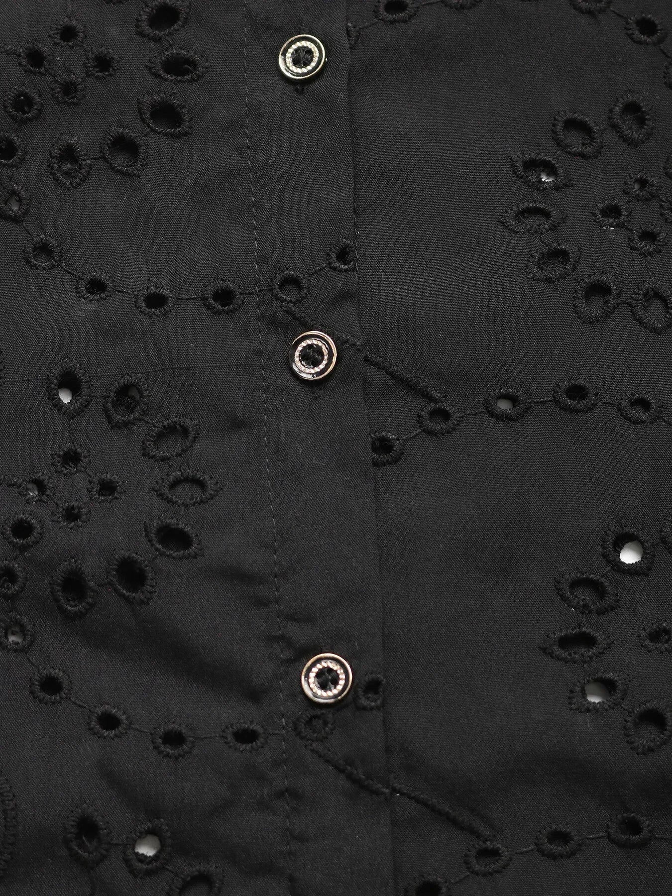 Lace Button Up Long Sleeve Shirt