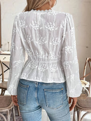 Lace Detail Button Up Shirt
