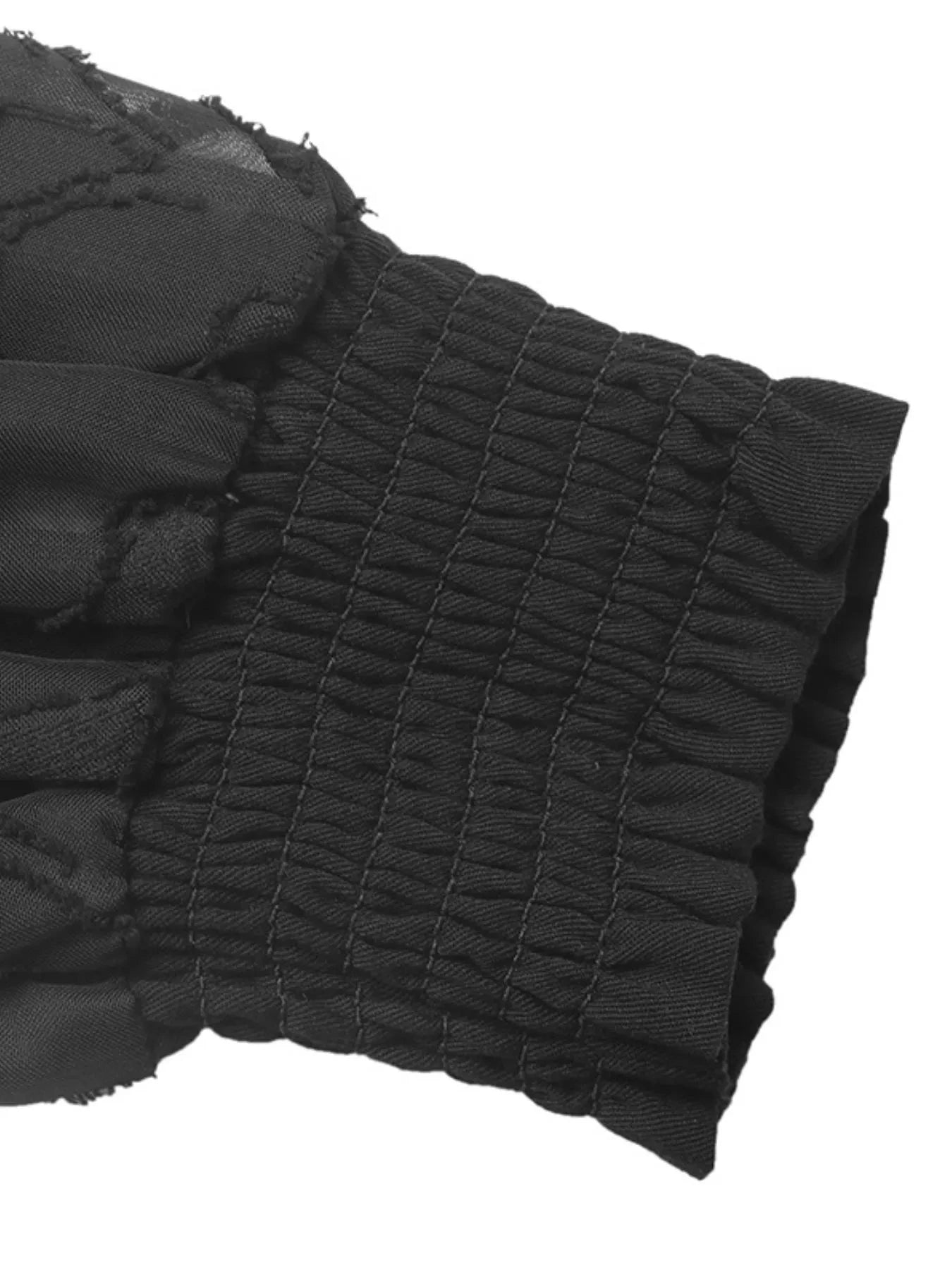 Lace Detail Lantern Sleeve Tiered Dress