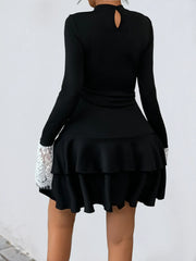 Lace Detail Long Sleeve Mini Dress