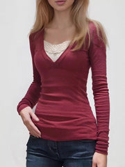 Lace Detail Long Sleeve T-Shirt