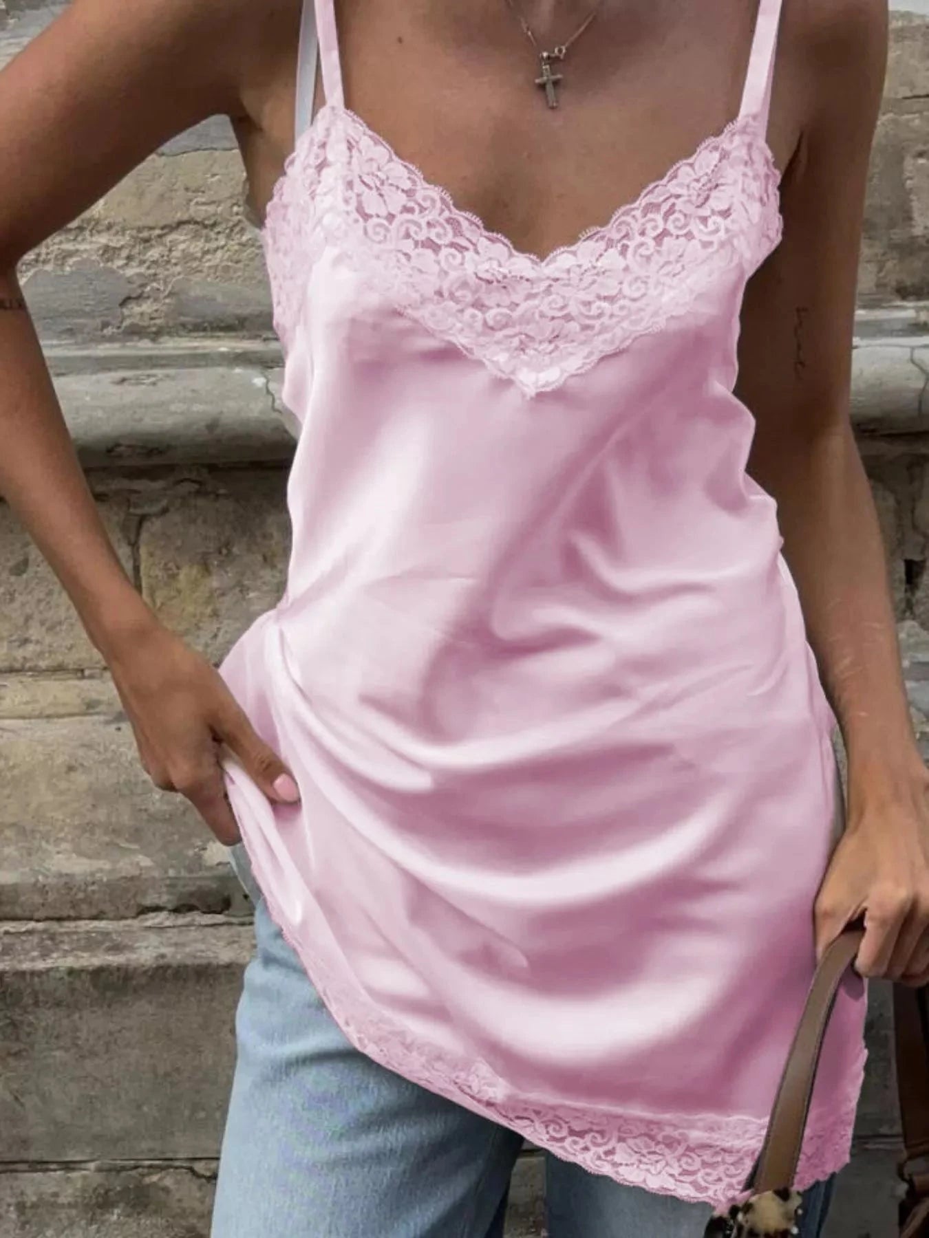 Lace Detail V-Neck Cami