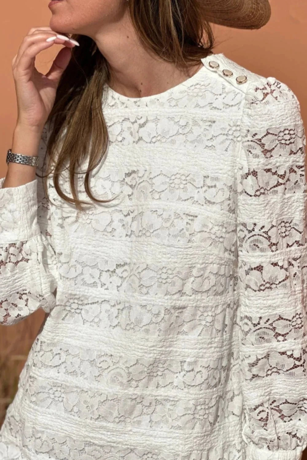 Lace Long Sleeve Mini Dress