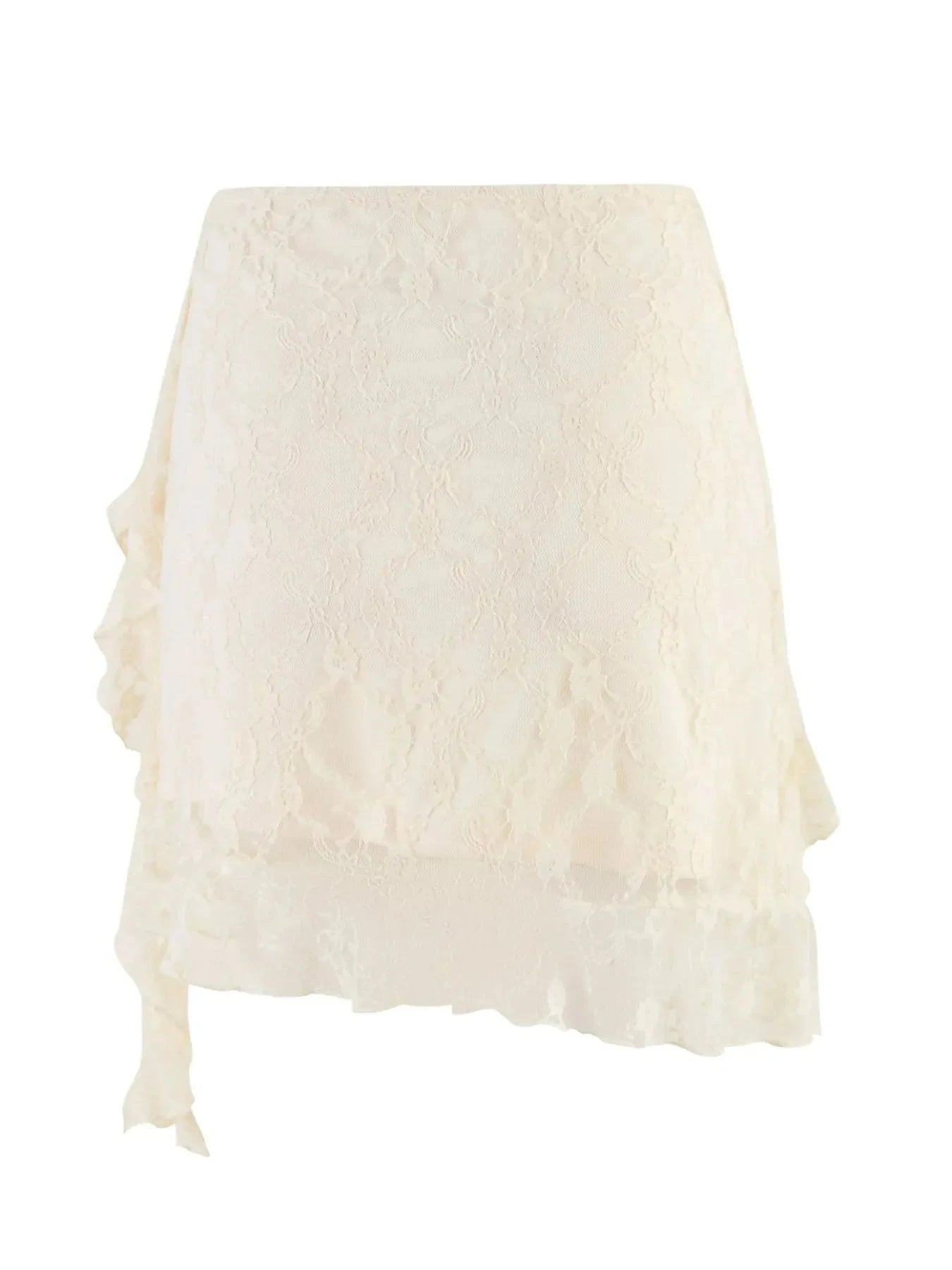Lace Ruffle Mini Skirt