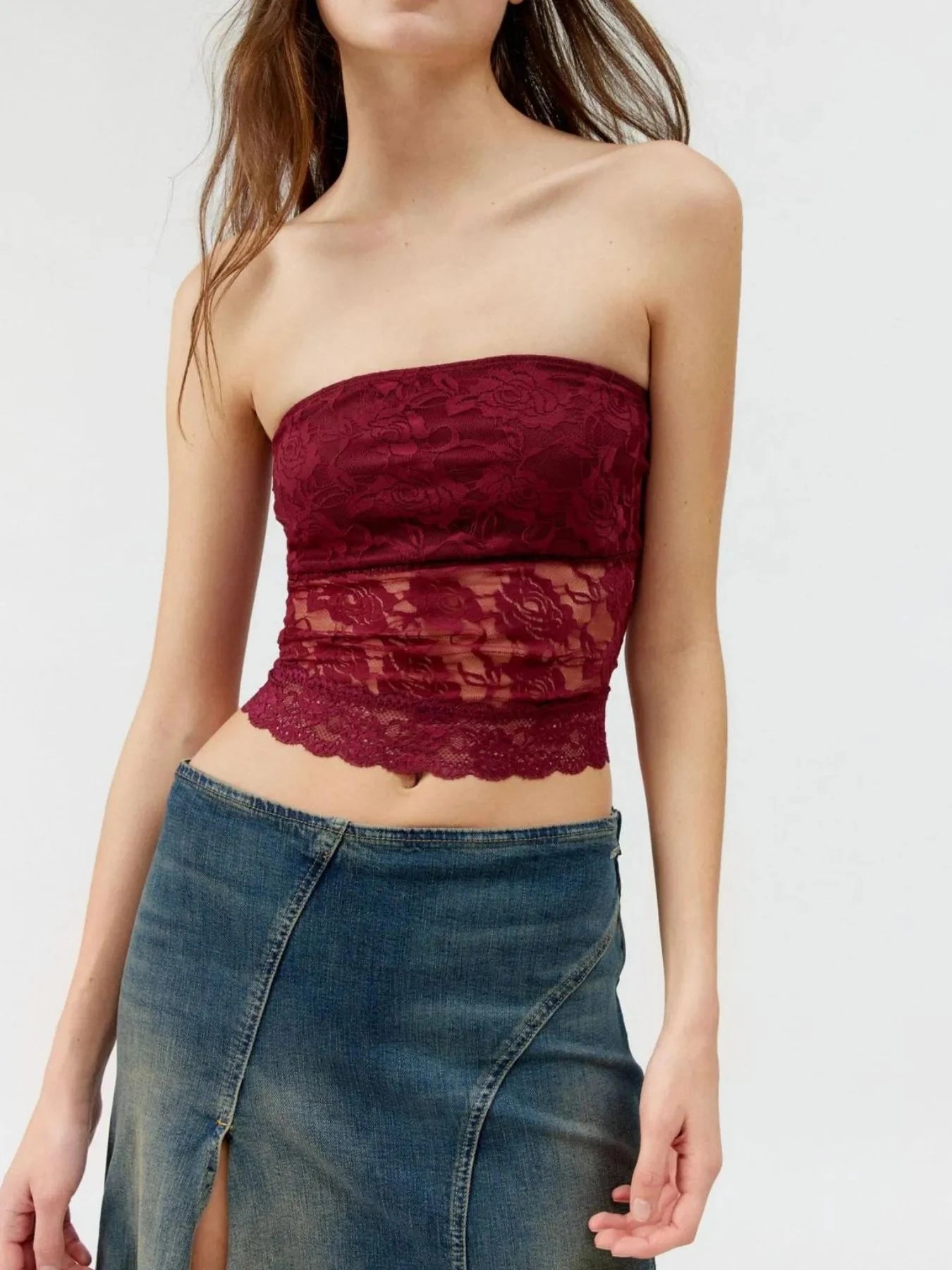 Lace Strapless Tube Top