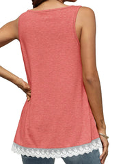 Lace Trim Wide Strap Tank Top