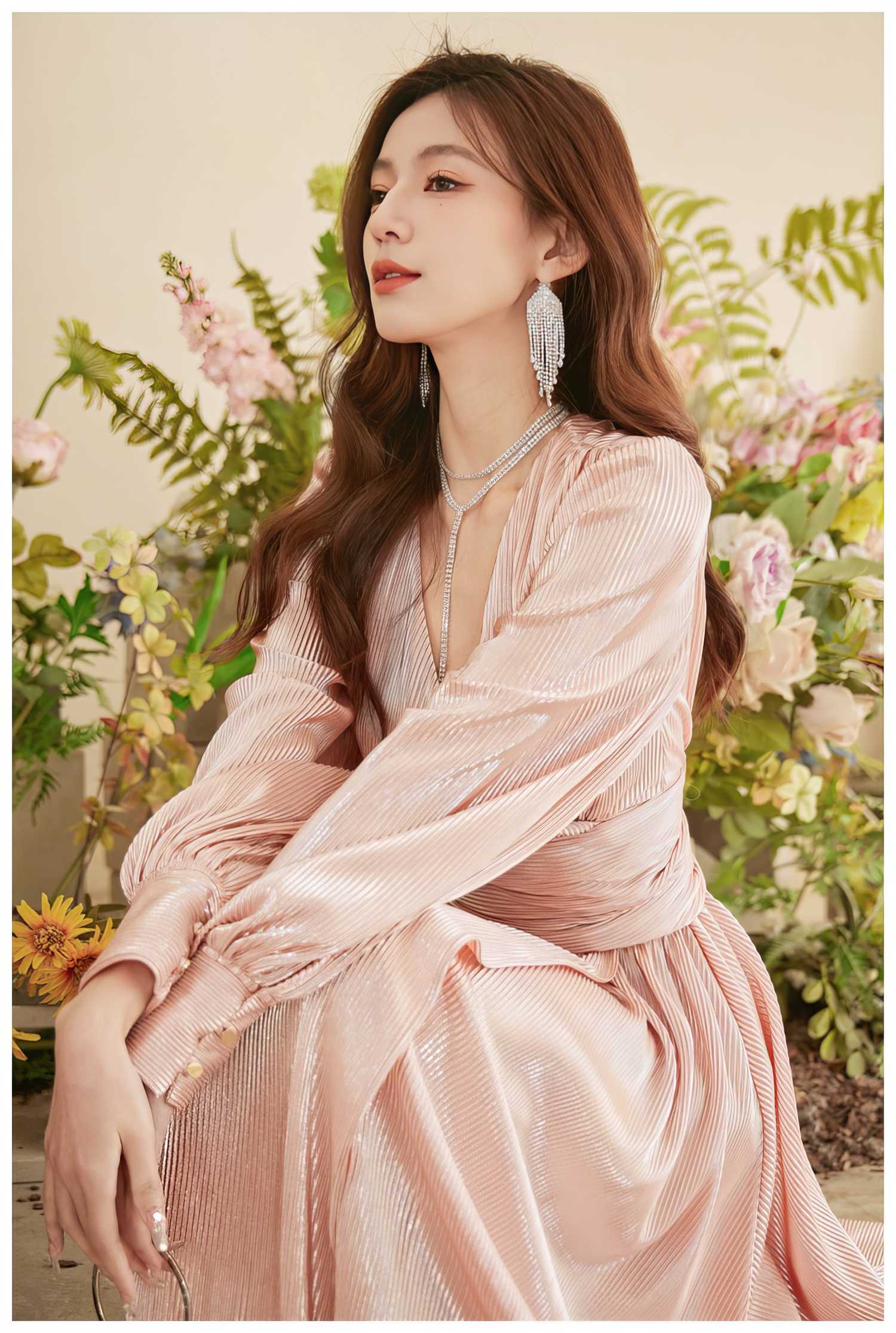 Lantern Sleeves Metallic Gold Maxi Dress