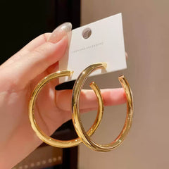 Large Chunky Gold Hoop Earrings Gold