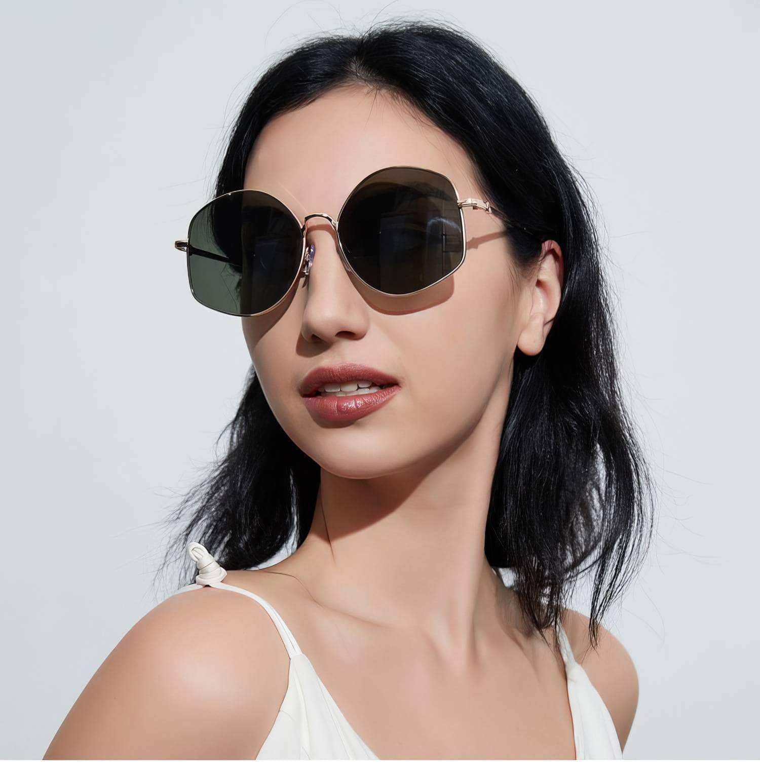 Large Irregular Shape Metal Sunglasses