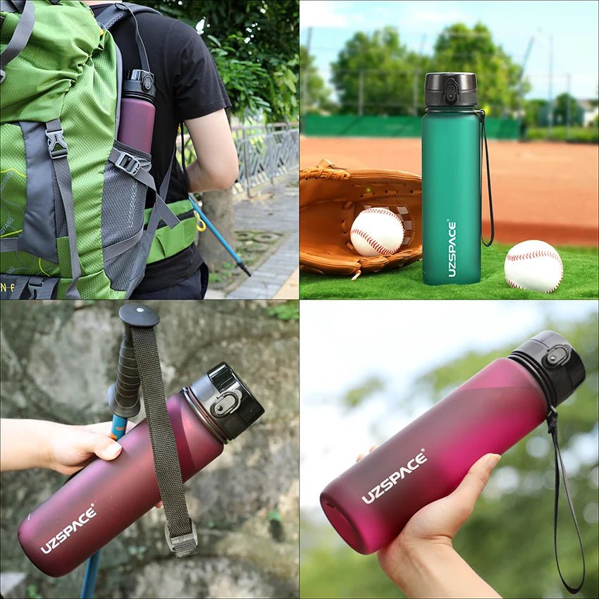 Leak-proof sports water bottle: BPA-free, portable shaker design, various sizes