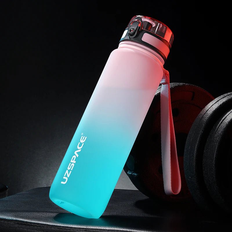 Leak-proof sports water bottle: BPA-free, portable shaker design, various sizes Pink and Cyan / 0.35L