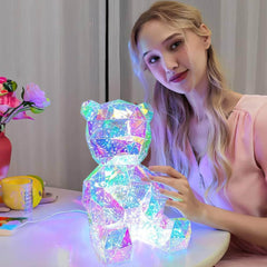 LED luminous teddy bear: holographic iridescent plastics toy