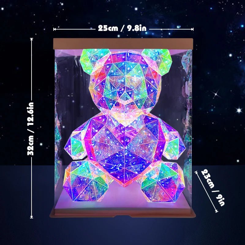 LED luminous teddy bear: holographic iridescent plastics toy