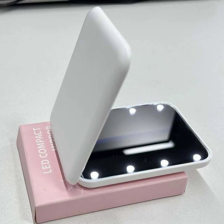 LED Pocket Mirror with Magnification White