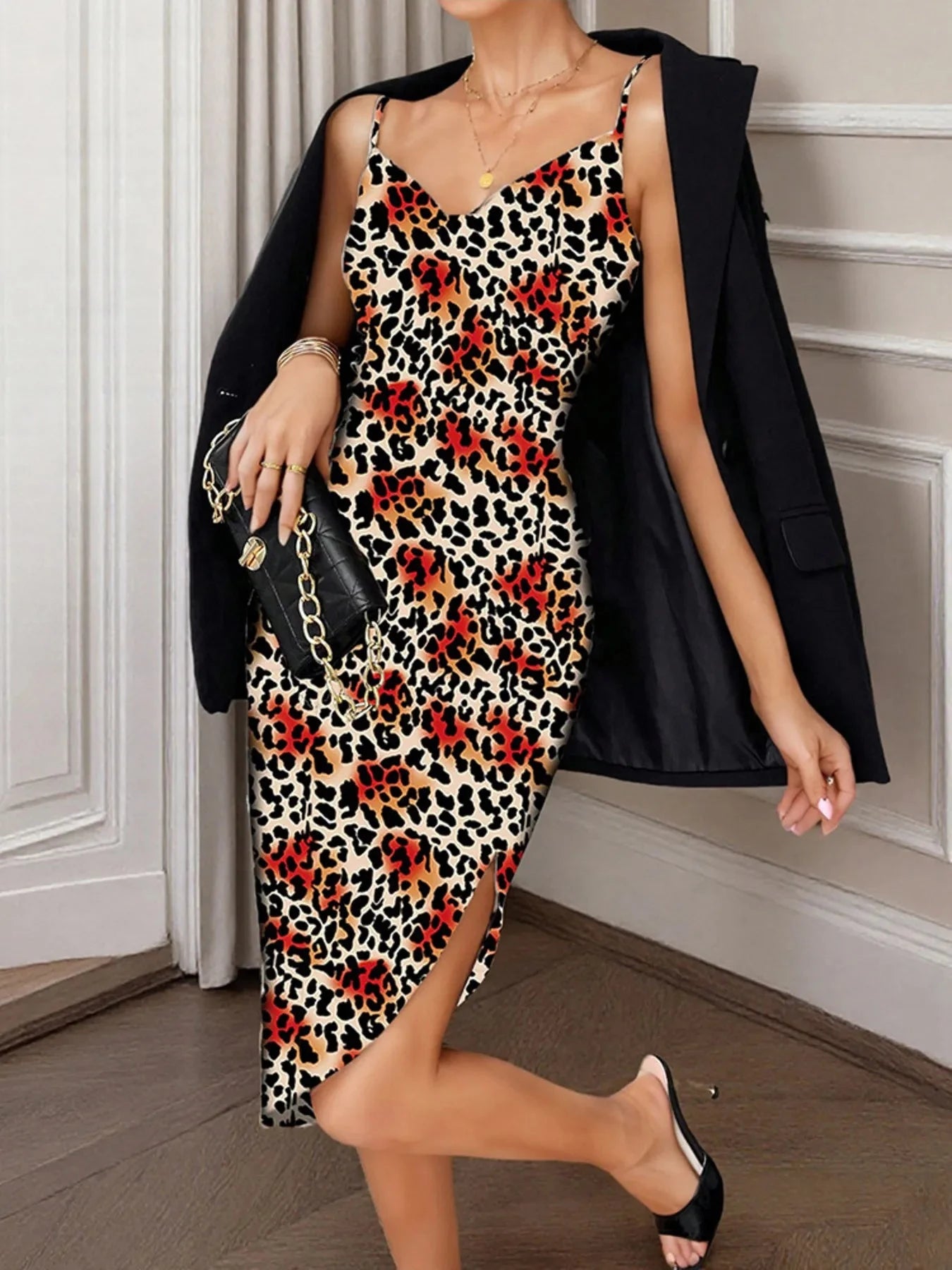 Leopard Print Bodycon Cami Dress