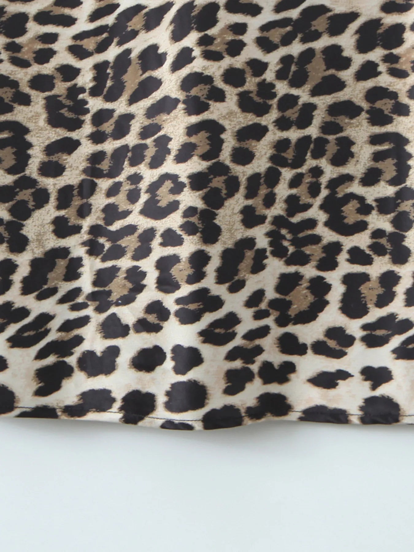 Leopard Print Satin Maxi Dress