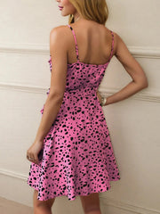 Leopard Print Surplice Cami Dress