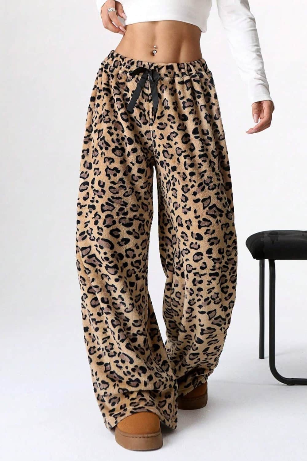 Leopard Wide Leg Pants Leopard / S
