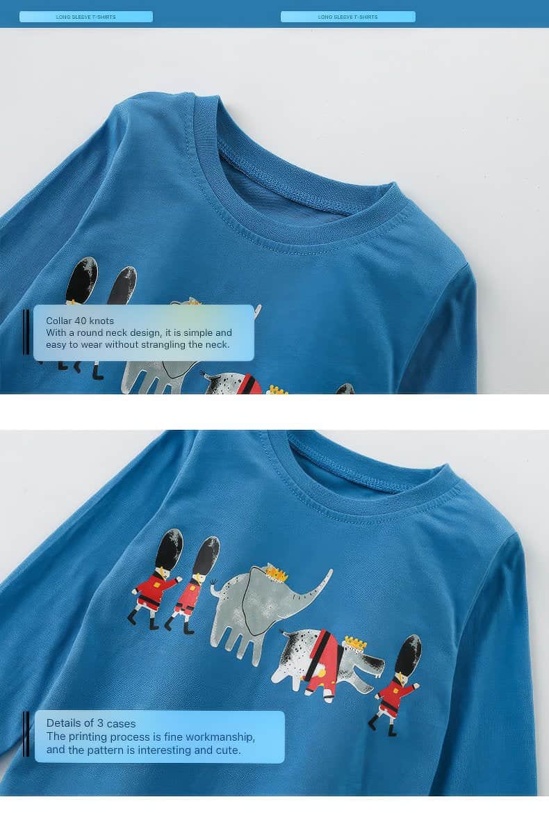 London British Guards & Elephant Applique Long-Sleeve T-Shirt