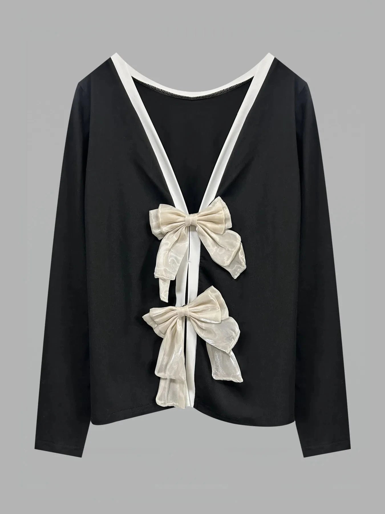 Long Sleeve Bow Tie Back T-Shirt