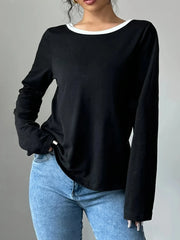Long Sleeve Bow Tie Back T-Shirt