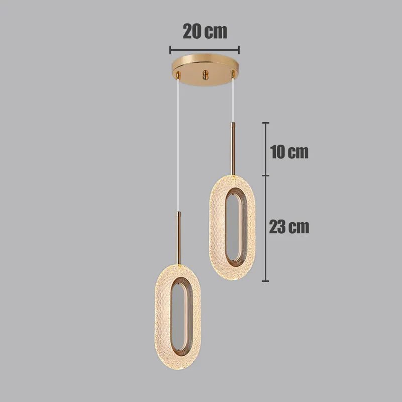 Lustre LED Pendant Lights: Hanging Lamps for Ceiling, Kitchen, Dining Table, Bedside, Living Room Decor 2 Heads Gold / 3 Light Colors