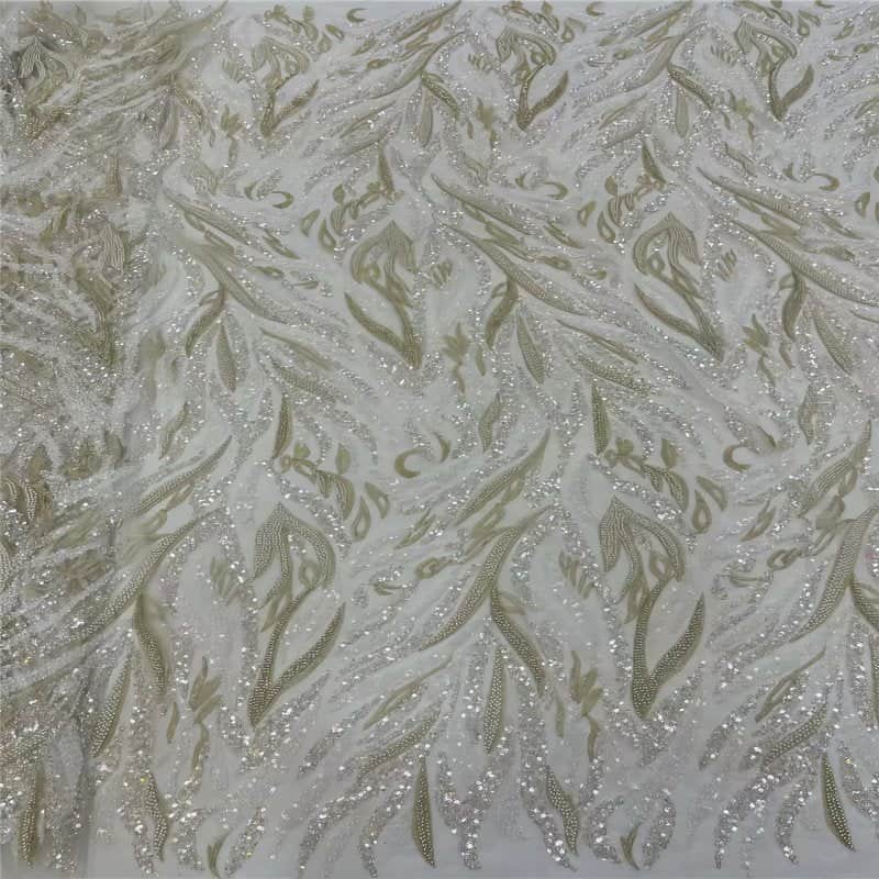 Luxurious African French Lace Sequin Detail Fabric X8VIT
