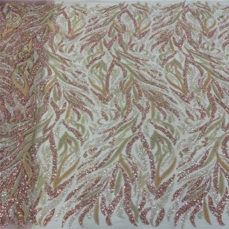 Luxurious African French Lace Sequin Detail Fabric X8VIT
