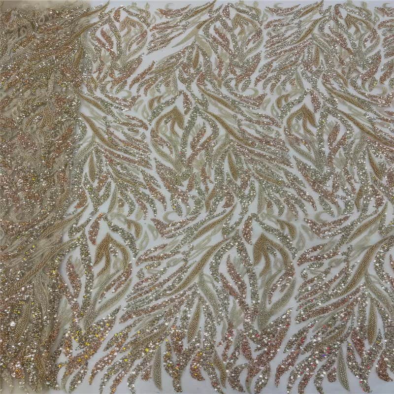 Luxurious African French Lace Sequin Detail Fabric X8VIT